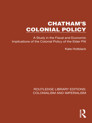 cover image of Chatham's Colonial Policy